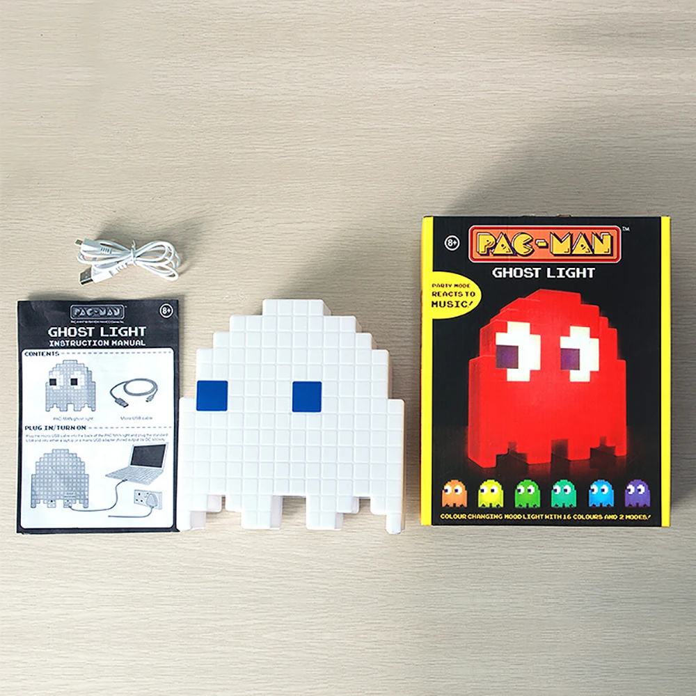 Детский ночной Светильник Pac Man, милая лампа с usb-портом, Светодиодный настольный светильник, идеально подходит для детской комнаты, спальни, гостиной