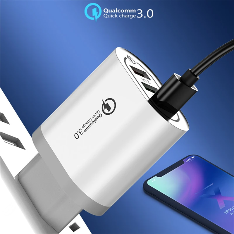 Baseuer Quick Charge 3,0 USB зарядное устройство для iPhone X 8 7 EU US настенное зарядное устройство Быстрая зарядка для samsung S9 S8 S7 huawei P30 Pro