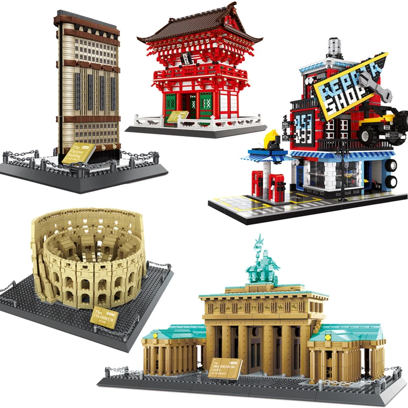

Wange Legoinglys City Architecture Model The Colosseum Germany Berlin Gate New York Building Kit Block Kid Toys Children