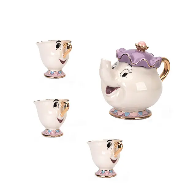 Új Rajzfilm Szépség És A Beast Teapot Bögre Mrs. Potts Chip Tea Pot Cup One Set Lovely Christmas Ajándék Gyors Post - Image 5