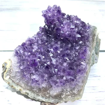 

About 790g natural Brazil amethyst cluster flower raw gemstones reiki healing crystals degaussing stone