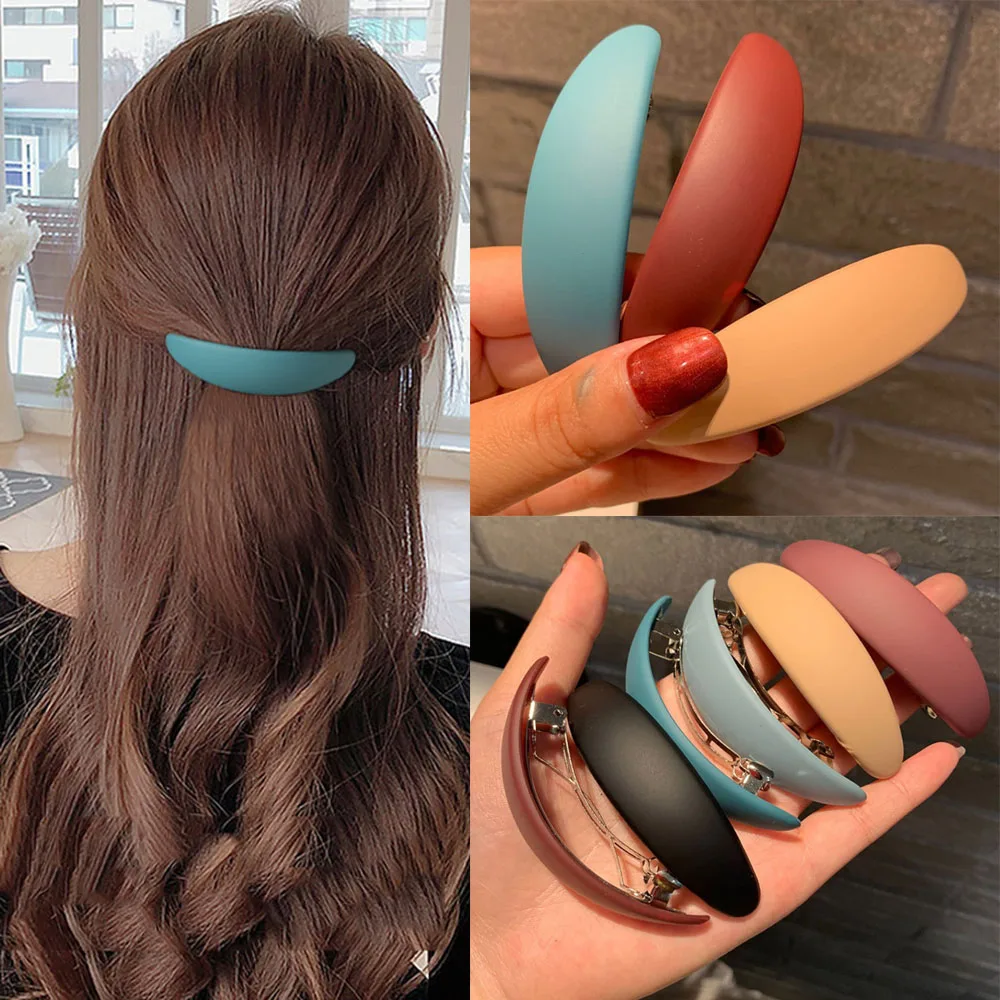 Fashion Matte Geometric Hair Clip Elegant Women Barrettes Hairpins Ponytail Holder Hairgrips Girls Hair Accessories Styling
