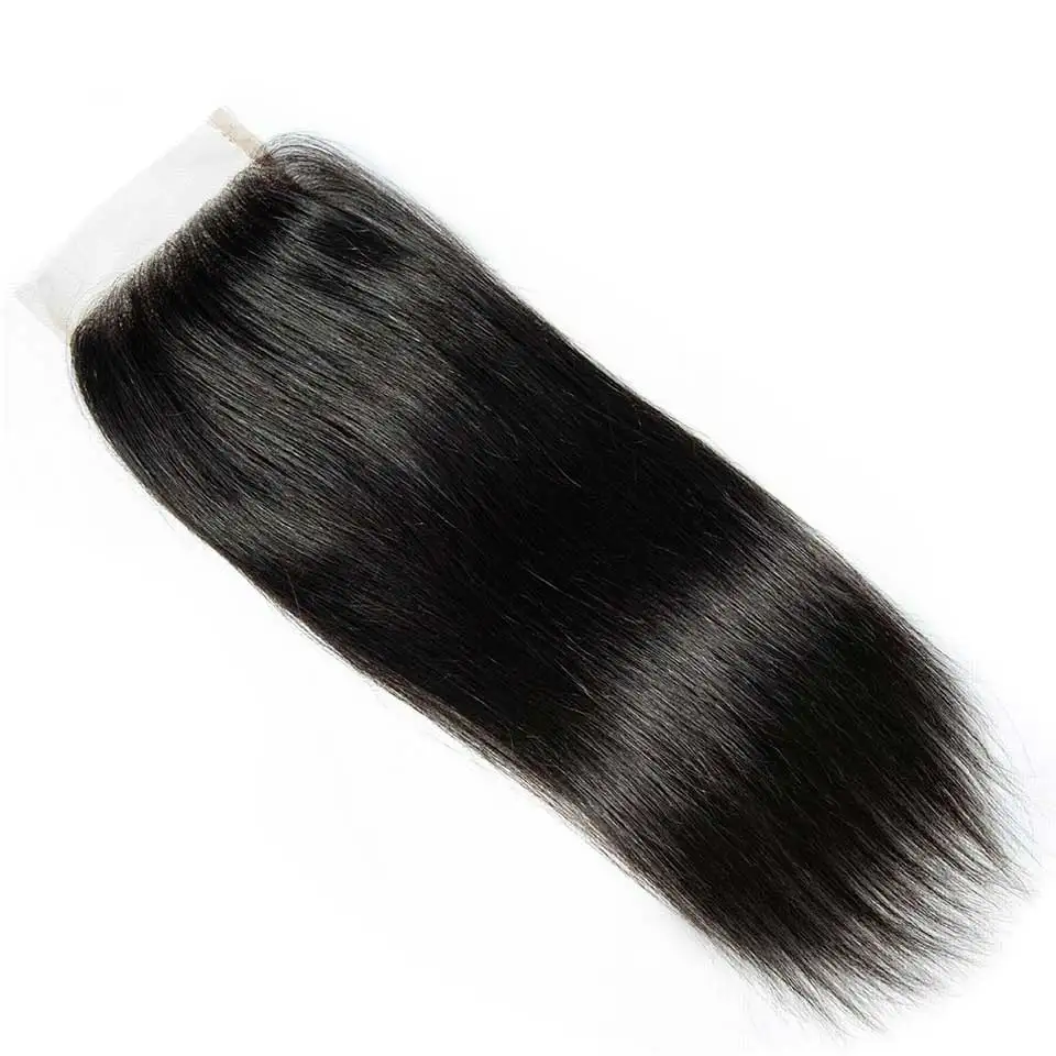 

Hair Master Human Hair Straight 8-20 22 Inch Closures 4*4 Lace Middle Free Three Part Natural Color Remy Peruvian Hair Closure