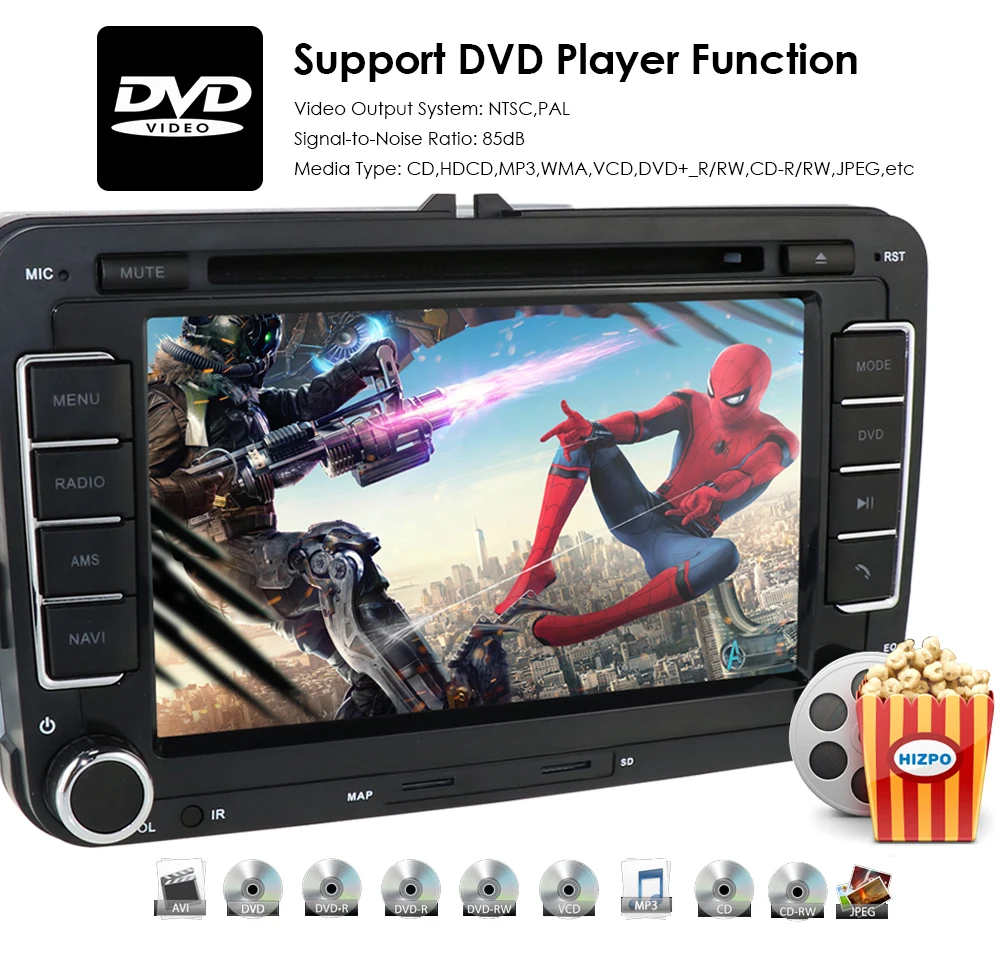 Excellent Hizpo Car Multimedia player 2 Din Car DVD For VW/Volkswagen/Golf/Polo/Tiguan/Passat/b7/b6/SEAT/leon/Skoda/Octavia Radio GPS DAB 2