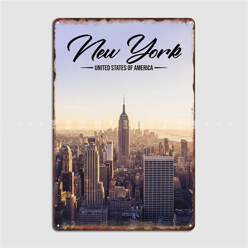 

New York City Poster Metal Plaque Club Party Cave Pub Designing Poster Tin Sign Poster