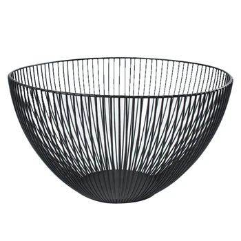

Fruit Dish Basket Metal Round Wire Fruit Vegetable Bread Bowl Candy Storage Holder for Kitchen Countertop