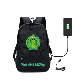

Women Cartoon Backpack Anime Rick and Morty Backpack School Bags Teenagers Laptop Shoulders Bag Bookbags Men Travel Bags