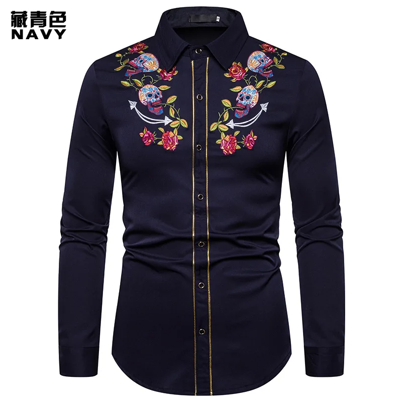 Top men shirt men men s shirts fashion casual shirts printed shirts men s lapel shirts 4