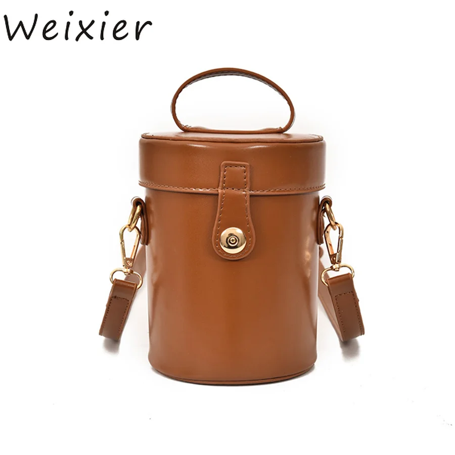 Женская сумочка WEIXIER мини-сумка-ведро из искусственной кожи дизайнерская