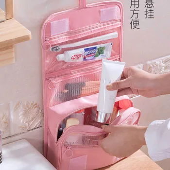 

Portable Storage Bag Large Cosmetic Organizer Slider Zipper Reclosable Makeup Brush Pockets Matte Travel Waterproof Bag OO50SN