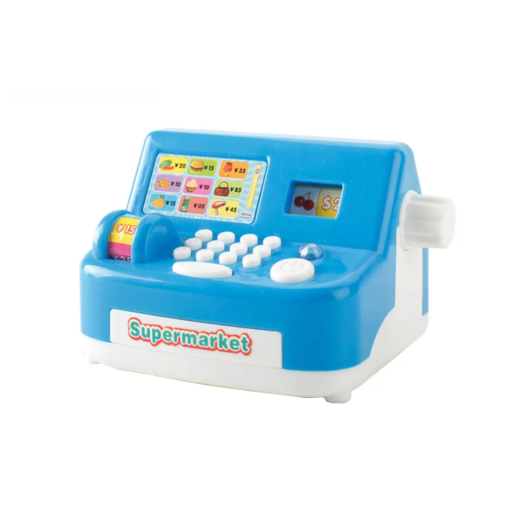 Children Kids Pretend Toys Simulated Analog Cash Register Shopping Cashier Role Playing Game Play House Money Toys Gifts#p4 4