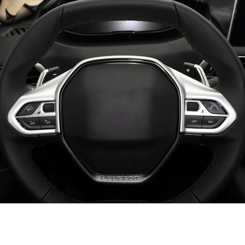 Lsrtw2017 Abs рулевого колеса автомобиля планки для peugeot 3008 5008 интерьерные аксессуары для формовки - Название цвета: abs silver