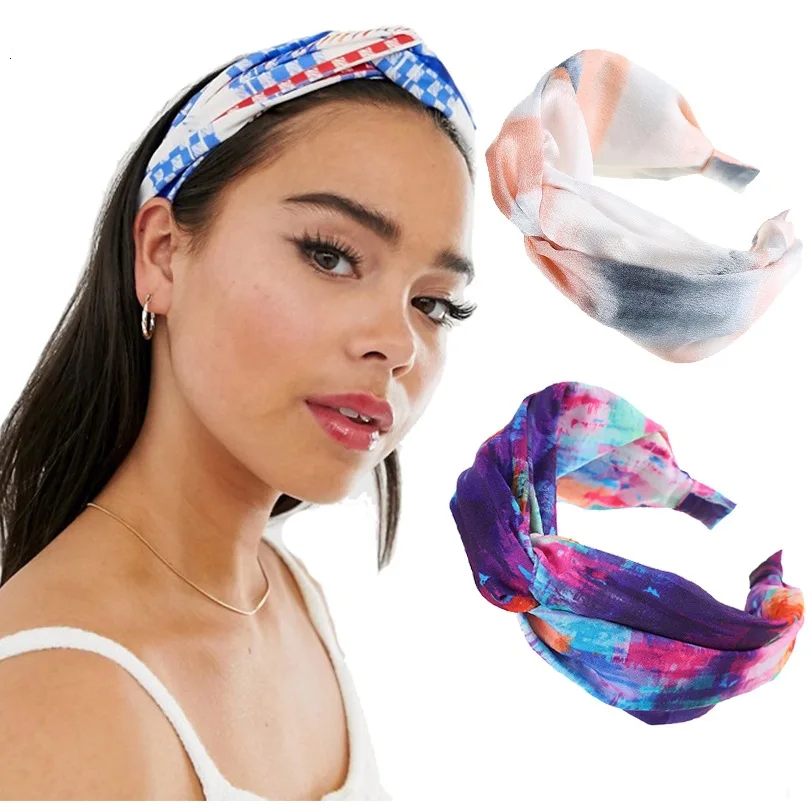 

Starry Sky Pattern Hair Bands For Women Girls Colorful Print Knotted Headband Hair Hoop Hair Accessories