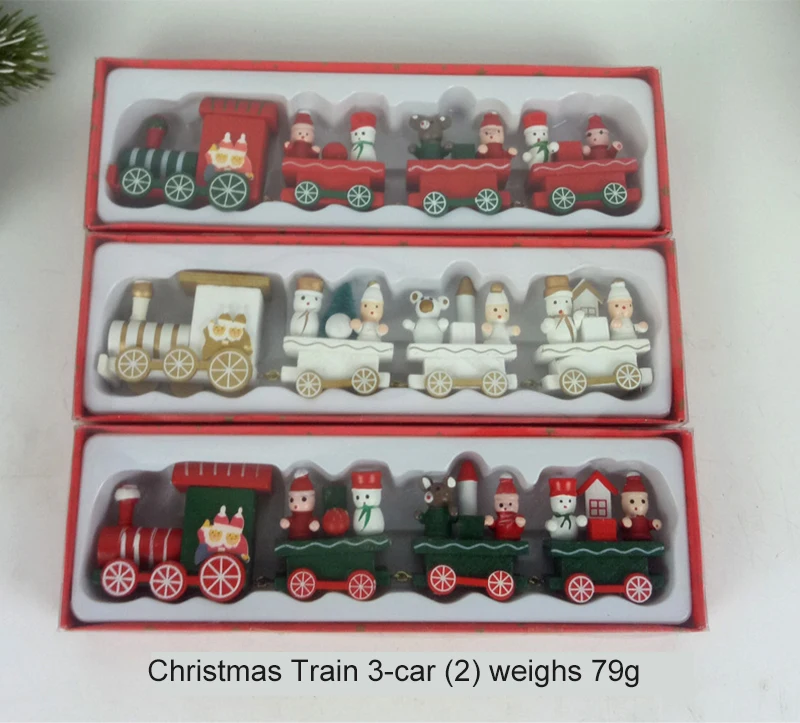 Рождественский деревянный креативный поезд многосекционный подвижное колесо детские рождественские подарки милые украшения маленькие деревянные украшения