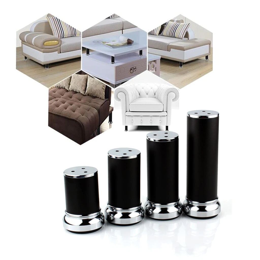 Aluminum Alloy Furniture Leg Cabinets/Table Sofa Feet Cabinets Feet Chairs Feet With Rubber Base for Anti-Slip and Reduced Noise
