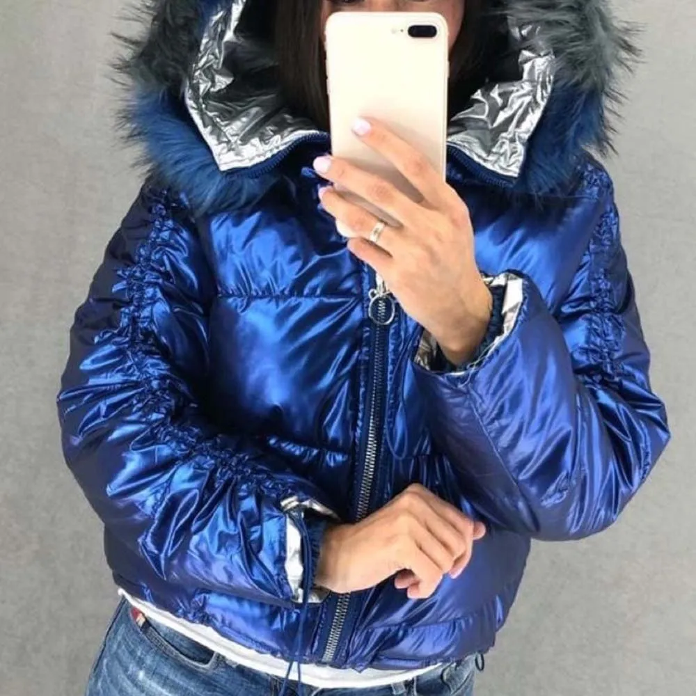 

Parka Women Padded Jacket Winter Coats Bright Black Pink Hood Coat Warmness Oversized Jackets Streetwear Fashion Golden Outwear