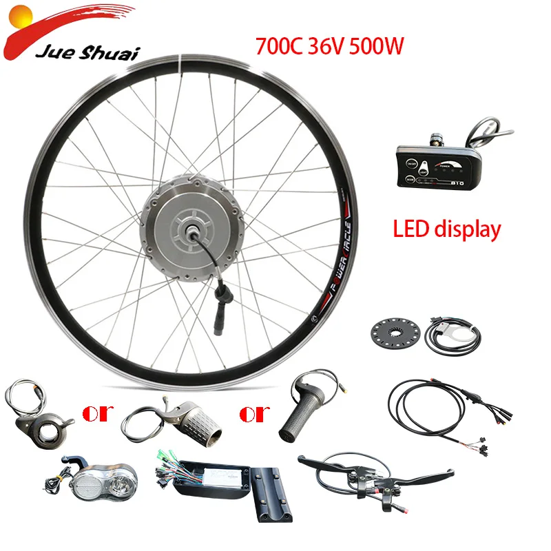 36V500W Bafang 8fun Мотор колеса набор преобразования для электрического велосипеда мощный электрический велосипед E привод для электрического велосипеда Электрический Bicicleta Eletrica - Цвет: 700C 36V 500W LED
