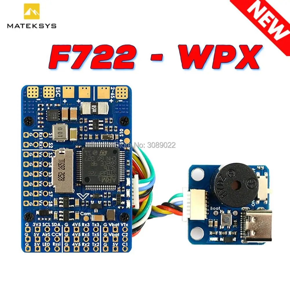 Контроллер полета Matek F722 WPX оригинальный Полетный контроллер STM32F722 2 ~ 6S со