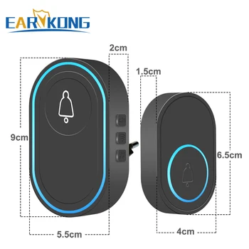 Intelligent Wireless Doorbell Home Welcome Doorbell Waterproof 300m Remote Smart Door Bell Chime EU UK US