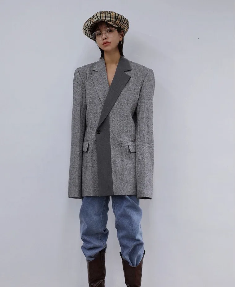 SuperAen/корейский стиль, женский костюм, куртки, осень, новинка, повседневные женские куртки, лацкан, длинный рукав, хлопок, женская одежда