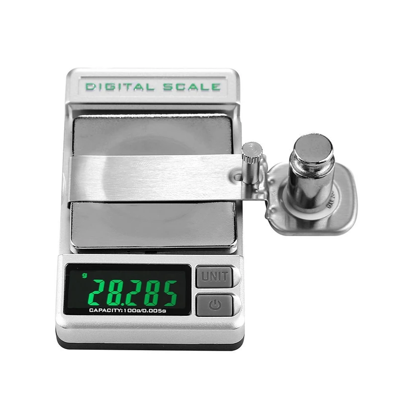 Billige Professional Hoch Präzise Digitale Plattenspieler Kraft Skala Gauge Arm Last Meter LCD Hintergrundbeleuchtung 0,005 100G für LP Vinyl rekord Nadel