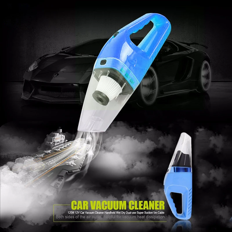 120W 12V автомобильный пылесос ручной мини-пылесос супер всасывания и формирующая листы для кровли 4 м кабель для сухой и влажной уборки двойной Применение Портативный пылесос