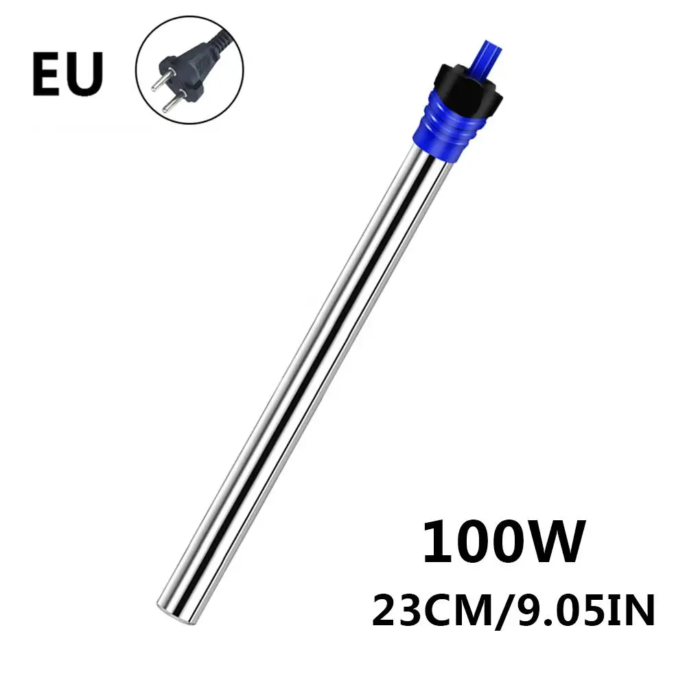 EU Plug 100W Нержавеющая сталь нагревательный стержень аквариума обогреватель постоянной Температура взрывозащищенное стекло аквариума обогреватель 100W 200W 300W 500W 20E - Цвет: EU Plug 100W