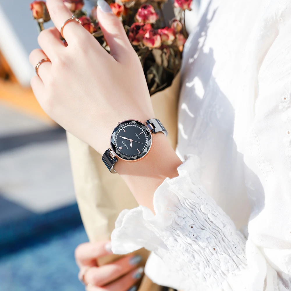 Ladies Clock New Simple Women Feminino Watches Luxury Relogio Watch Brand Fashion Watch Ceramic Waterproof NAKZEN Women Top