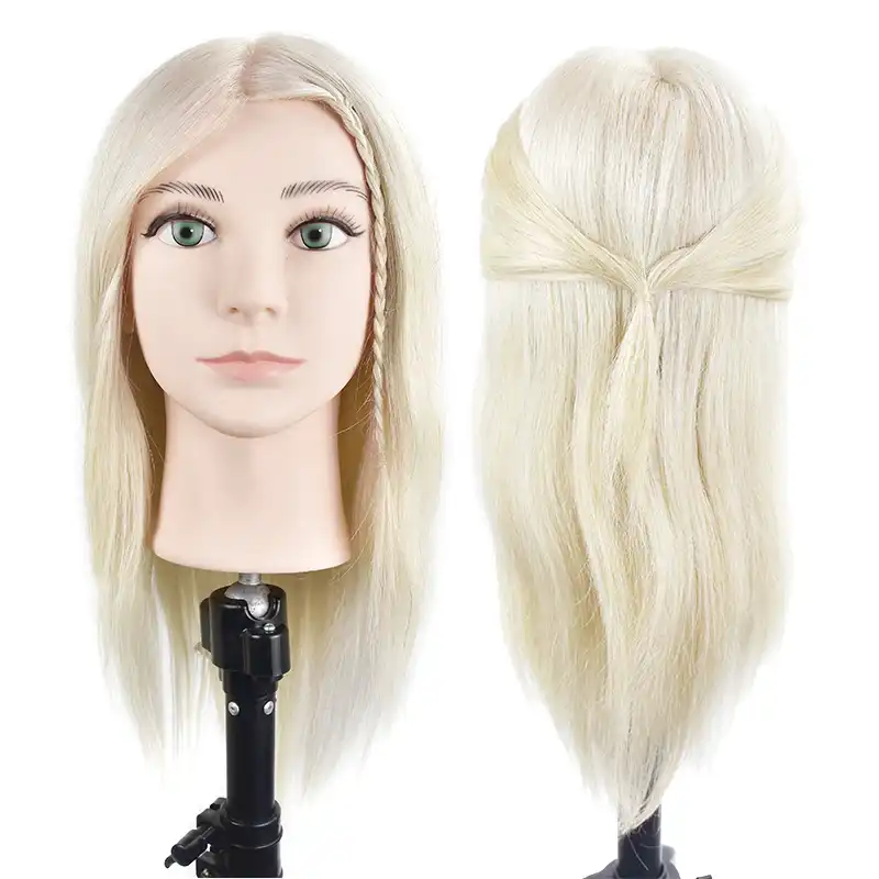 blonde human hair mannequin