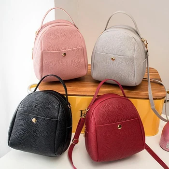 

Big Capacity Women Backpack Multi-Function Small Backpack Ladies Shoulder Crossbody Bag Soft Leather Female Mini Bolsa