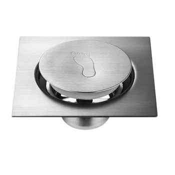 

Press-Type Floor Drain Pedal Type Floor Drain Floor Mouned Drain Shower Square Bathroom Cover 12x12CM