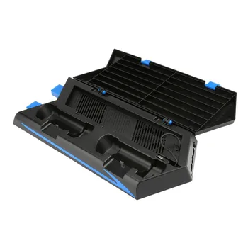 

PS4 Vertical Stand Multi-functional Cooling Fan Dual Charging Station for Playstation 4 Dua Charger Black