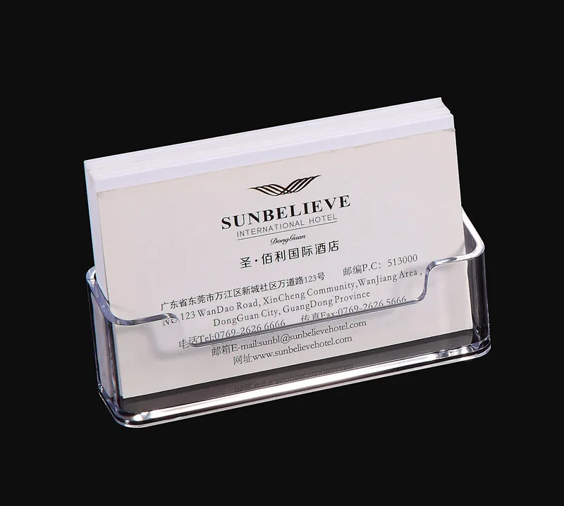 Clear Desk Shelf Box Acrylic Plastic Storage Display Stand Desktop Business Card Holder 1 Pc
