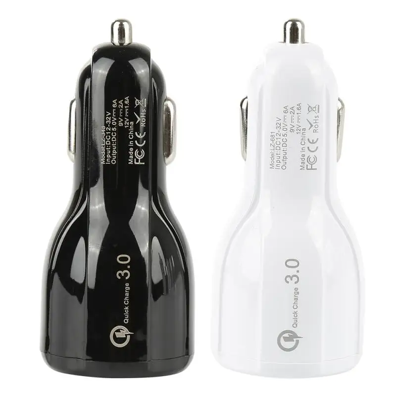 Универсальное автомобильное зарядное устройство QC3.0 с двумя USB-портами адаптер