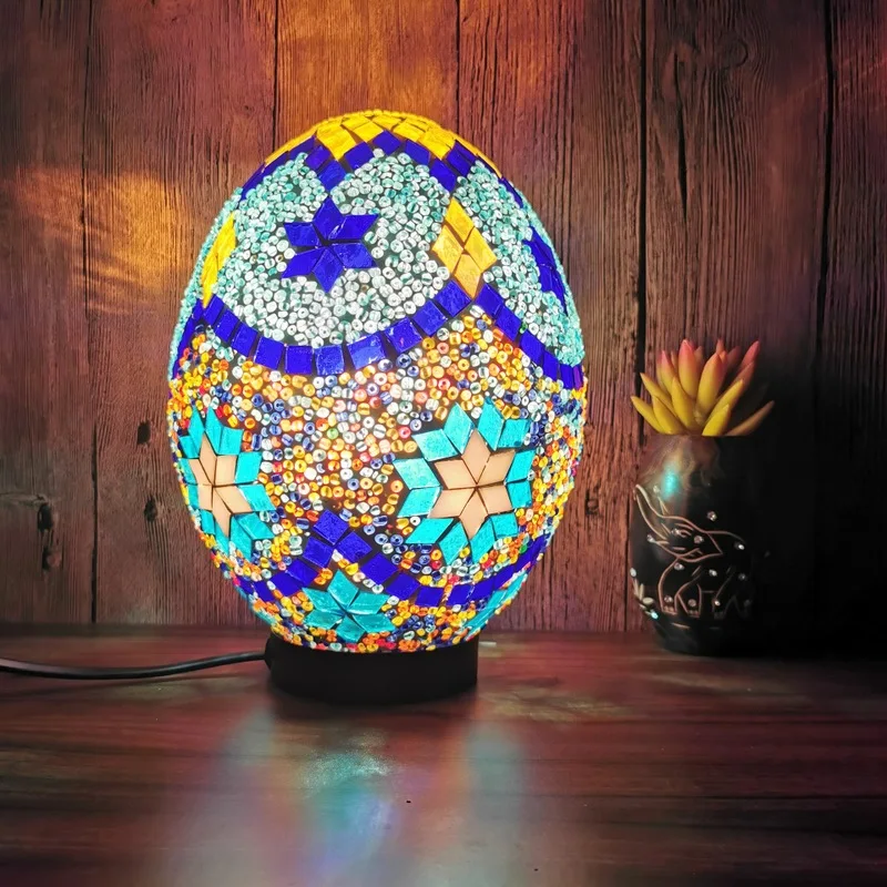 

handmade mosaic small living room, bedroom, dining room, coffee shop, hotel accommodation, glass decorative table lamp