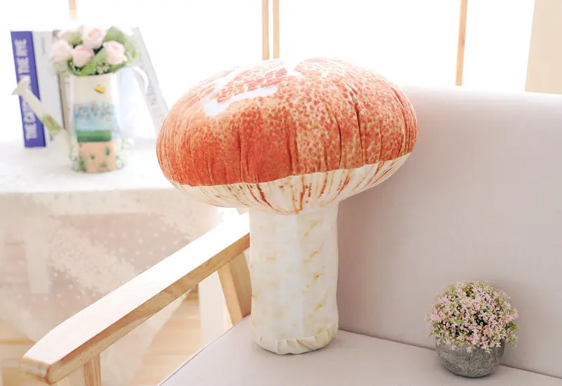 Simulation Mushroom Hairstyle Food Pillow Plush Sofa Bedroom Waist Cushion Imitation Stuffed Toys For Spoof Funny Christmas Gift