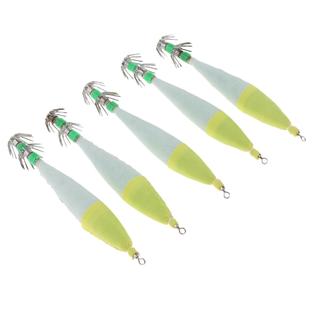 Yellow 10.5cm 5 шт. приманка для рыбы крючок для наживки крючок 10,5 см 6 г светящийся яркий креветок приманки пластиковый корпус рыболовный крючок - Цвет: Yellow 10.5cm
