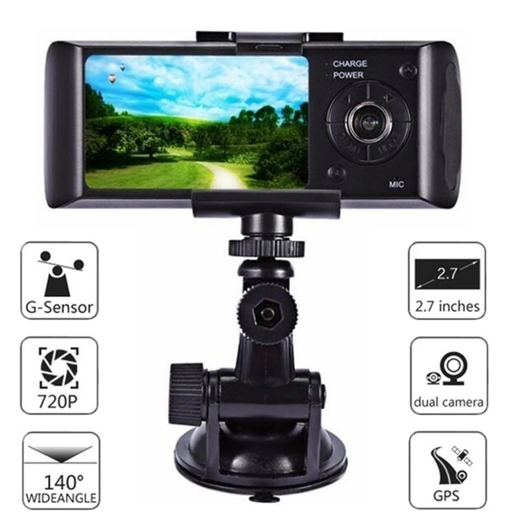  Auto driv recorder R300 GPS Dual Objektiv Schwerkraft Sensor Fahren Video Recorder Auto DVR Kamera 