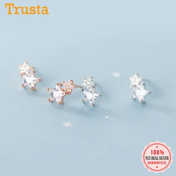 

Trustdavis Authentic 925 Sterling Silver Fashion Twinkling Star Stud Earrings For Women Valentine's Day Silver 925 Gift DA610