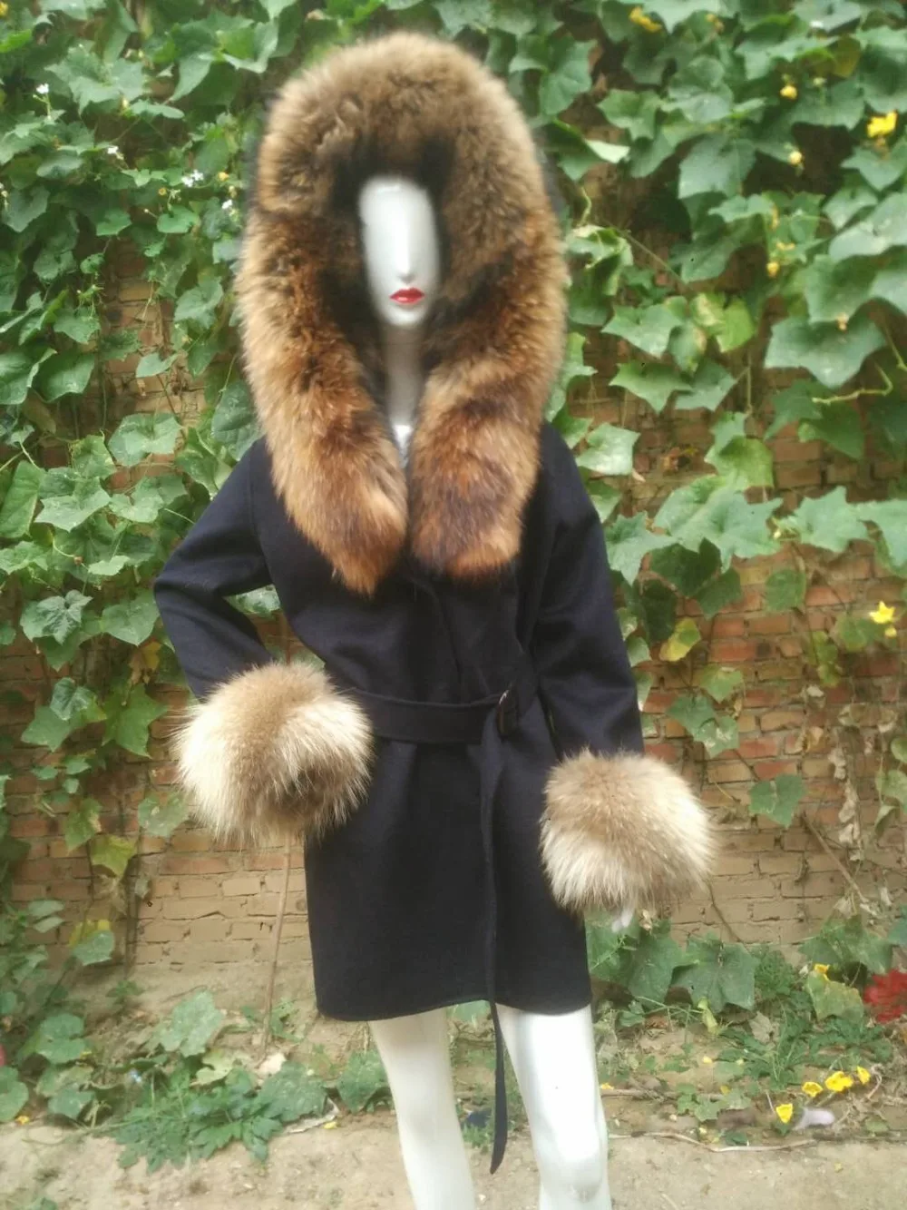 Новинка, женское теплое зимнее плотное шерстяное меховое пальто, верхняя одежда с меховым капюшоном, свободные пальто с капюшоном, женские куртки из натурального меха