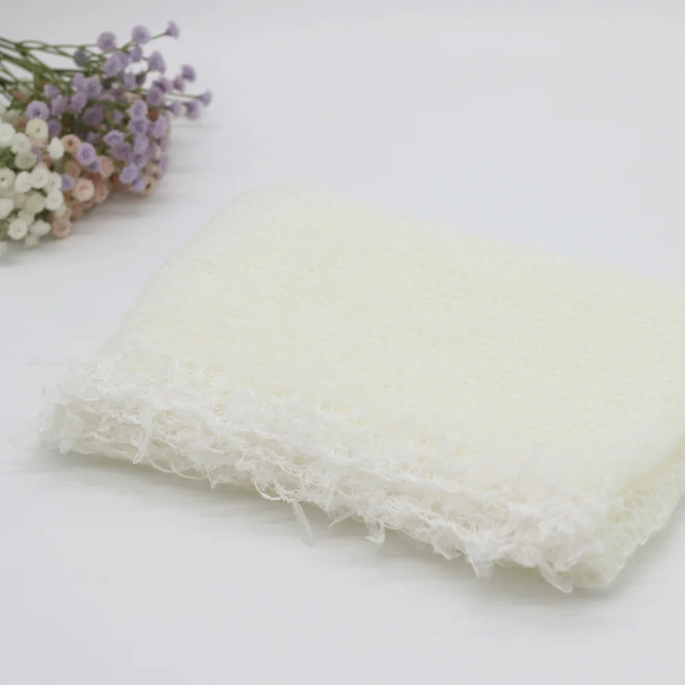 Newborn Photo Props Blanket Mohair Wrap Swaddling Photography Backdrop Babies Photo Shoot Accessories - Цвет: white