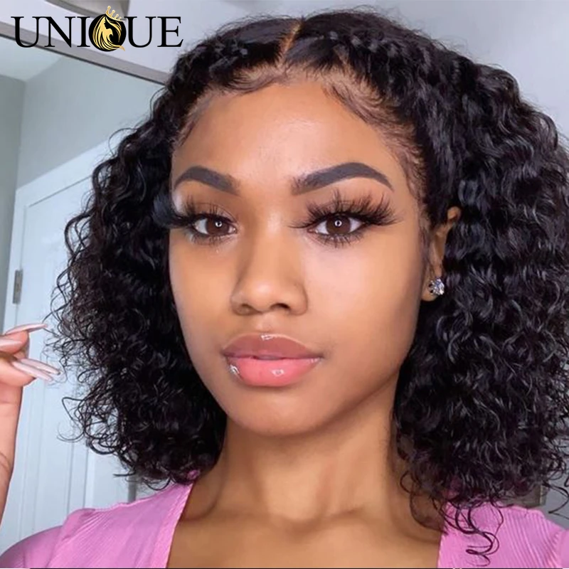 Deep Curly Bob Wig Lace Front Human Hair Wigs Perruque Cheveux Humain Courte Remy Brazilian Hair Short Bob Lace Front Wigs Human Hair Lace Wigs Aliexpress