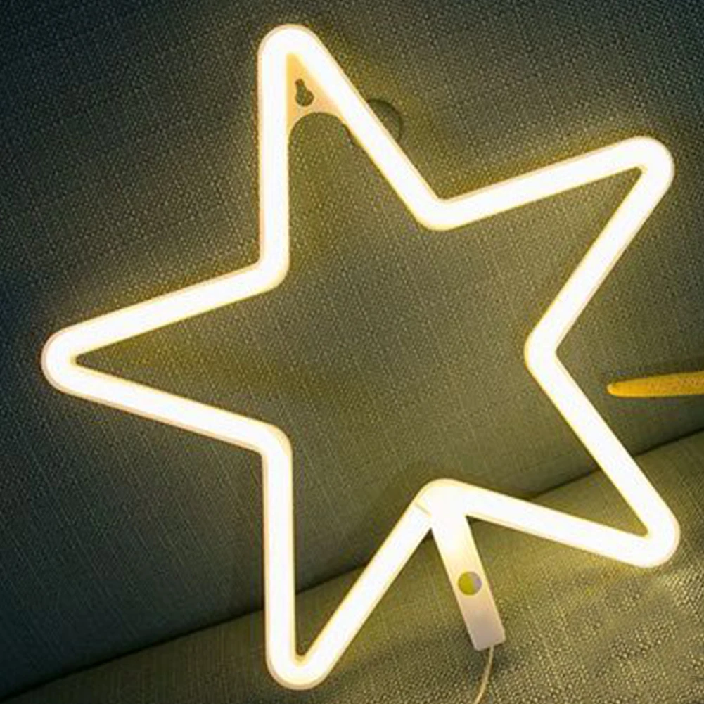Реквизит для фото вечеринок крытый наружный рекламный садовый знак Декор неоновый светильник полоса отель Рождество Led газон бар лодки дома - Испускаемый цвет: Star