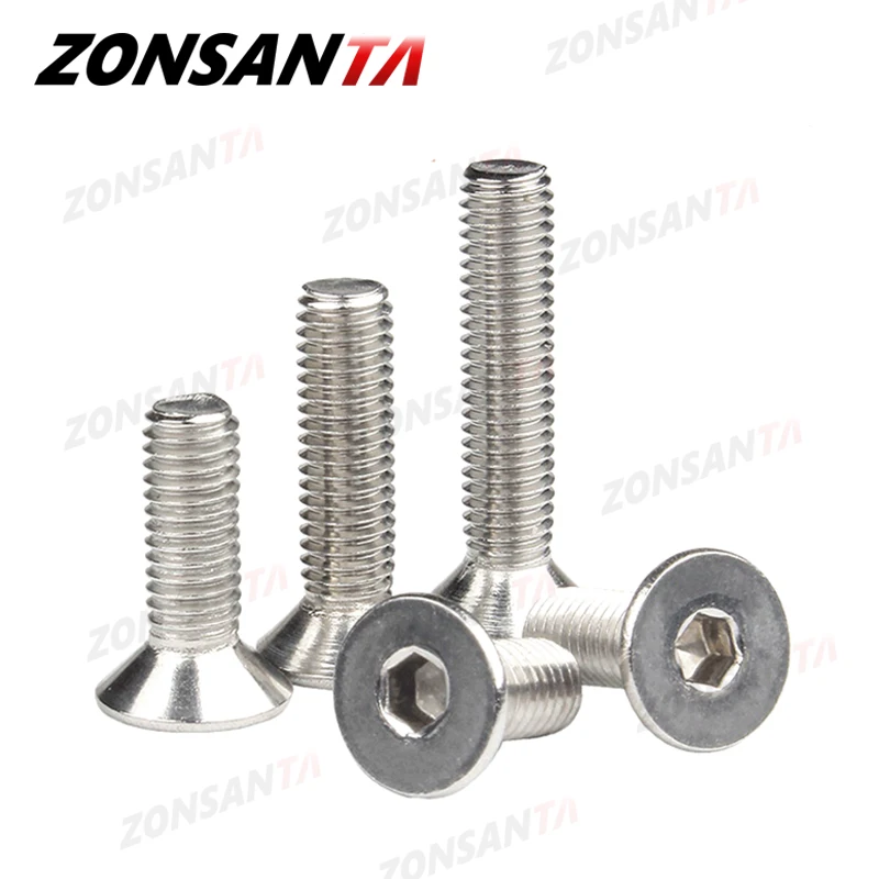 Болт ZONSANTA M2 M2.5 M3 M4 M5 M6 Din7991 из нержавеющей стали 304 с ...