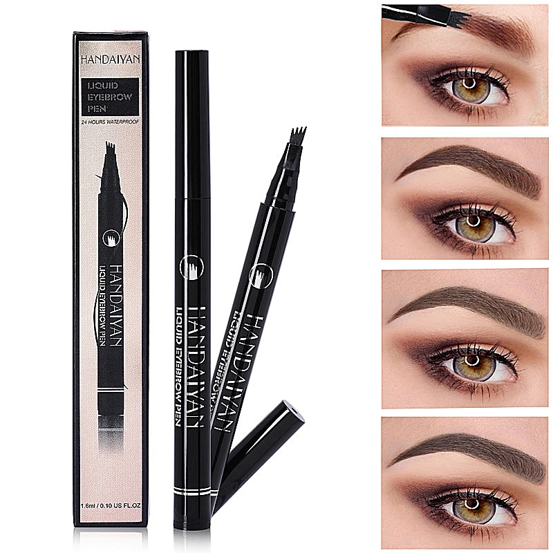 

1Pcs 5 Colors Liquid Eyebrow Enhancer Eyebrow Tattoo Pen Sketch Waterproof Eyebrow Pencil Fashion 4 Head Long Lasting Eye Makeup