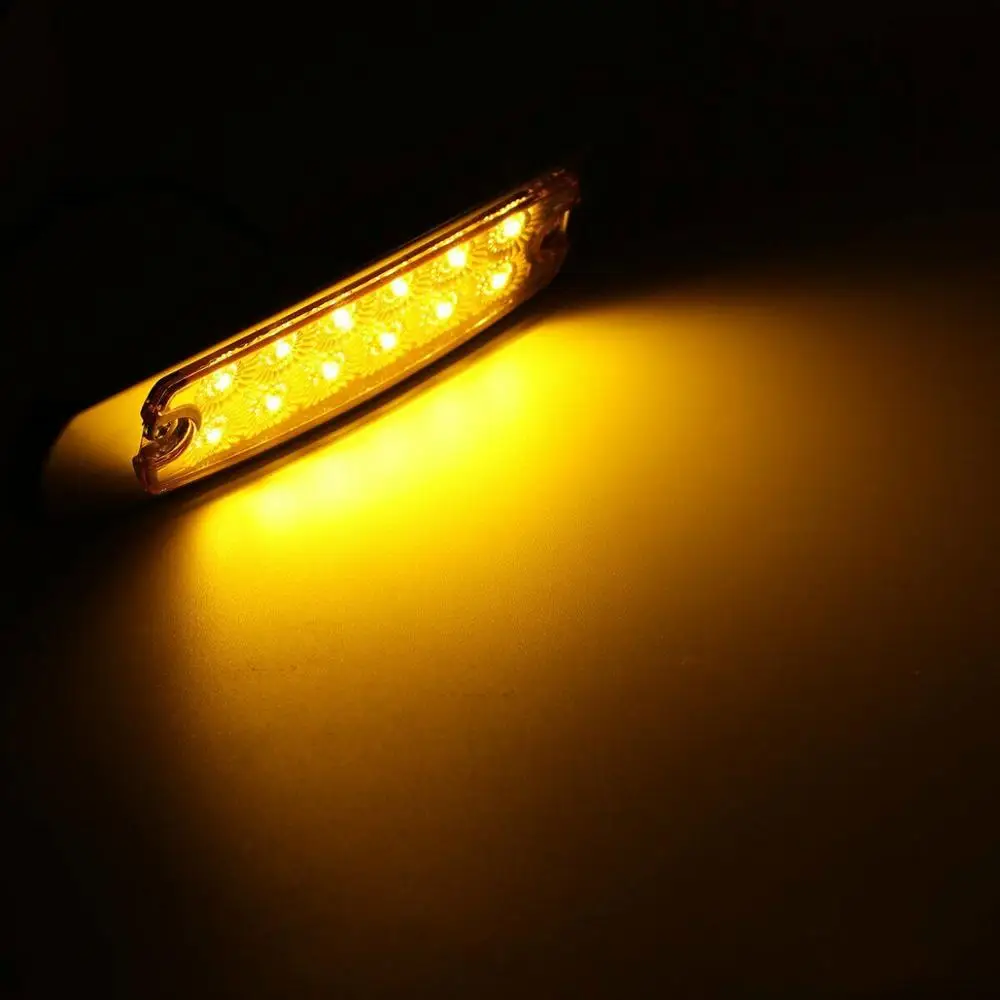 Fuleem 4 шт. 6,15 дюйма 24 в 12LED Янтарный герметичный боковой маркер габаритный фонарь прицеп грузовик указатель поворота светильник водонепроницаемый