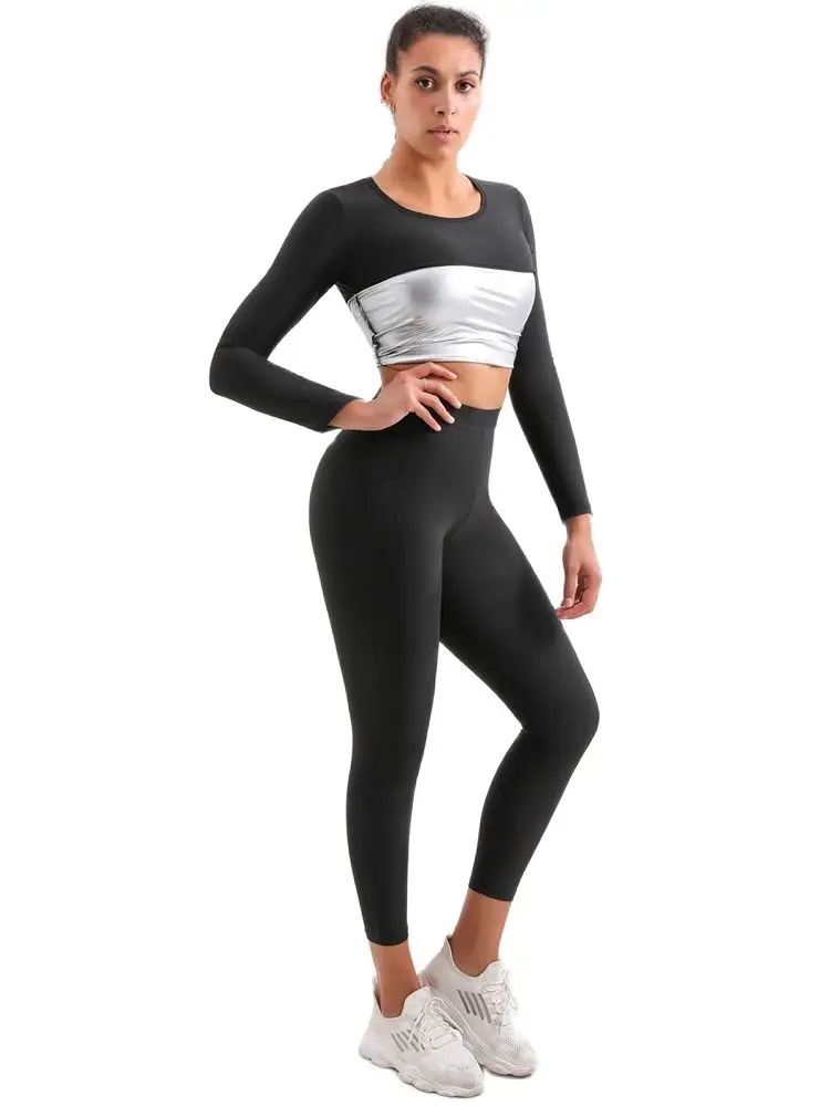 Sauna Suits Women Slimming Workout Sauna Pants Waist Trainer Vest Body Shaper Shirt Fitness Leggings Tank Tops Control Shapewear tummy tucker