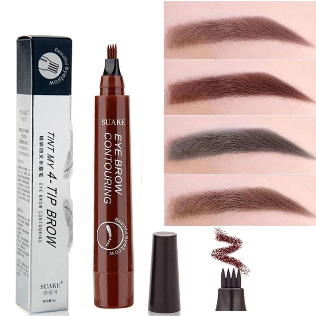 

SUAKE Professional 3D Microblading Liquid Eyebrow Tattoo Pen with 4 Fork Tips Sketch Natural Eyebrow Pencil Waterproof Makeup