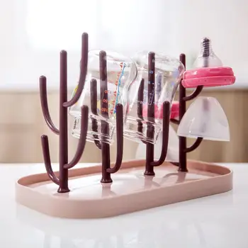 

1PC Tree Shape Plastic Feeding Bottle Cup Storage Draining Rack Home Organizer