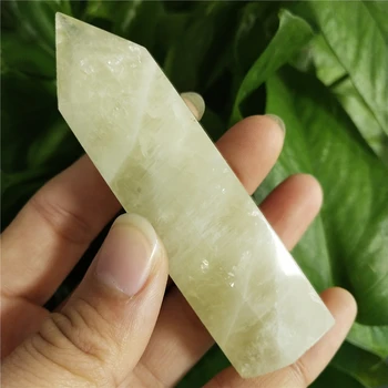 

Natural Citrine Quartz Wand Healing Crystal Obelisk Reiki Mineral Gem Quartz Point Wicca Decor Home Feng Shui Art Gift ZX